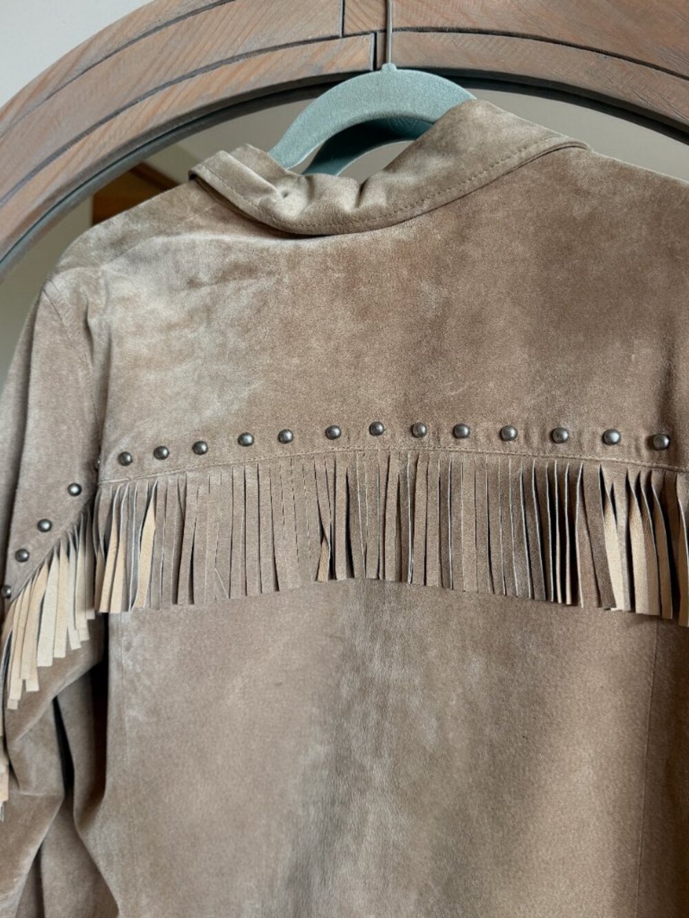 Ralph-RL Authentic Dry Goods Co Fringe Western Suede Leather Jacket Size Medium - Picture 3 of 5
